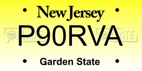P90RVA New Jersey License Plate