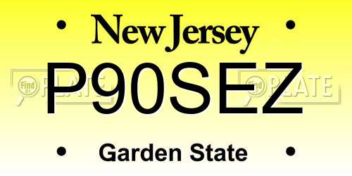 P90SEZ New Jersey License Plate