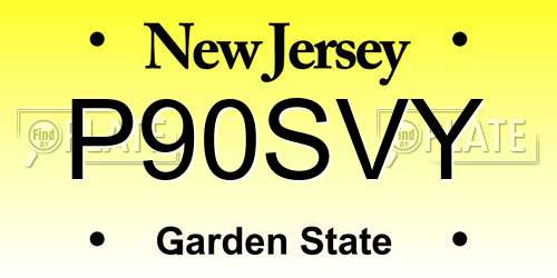 P90SVY New Jersey License Plate