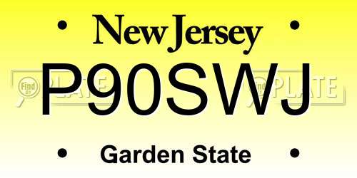 P90SWJ New Jersey License Plate