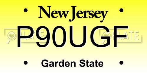 P90UGF New Jersey License Plate