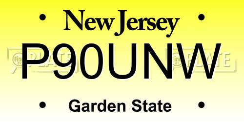 P90UNW New Jersey License Plate