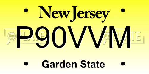 P90VVM New Jersey License Plate