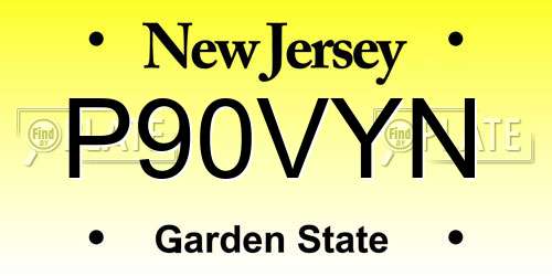 P90VYN New Jersey License Plate