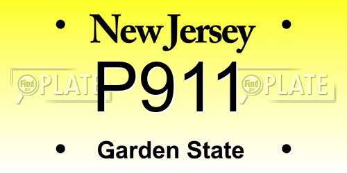 P911 New Jersey License Plate