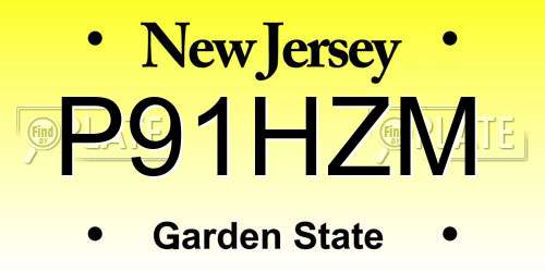 P91HZM New Jersey License Plate