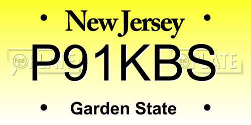 P91KBS New Jersey License Plate