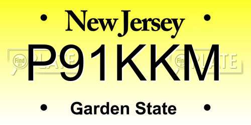 P91KKM New Jersey License Plate