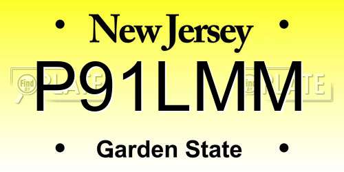 P91LMM New Jersey License Plate