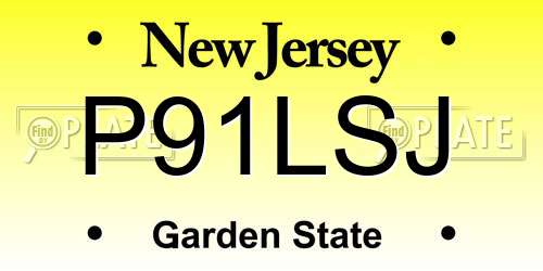 P91LSJ New Jersey License Plate