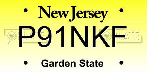 P91NKF New Jersey License Plate