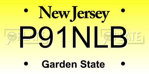 P91NLB New Jersey License Plate