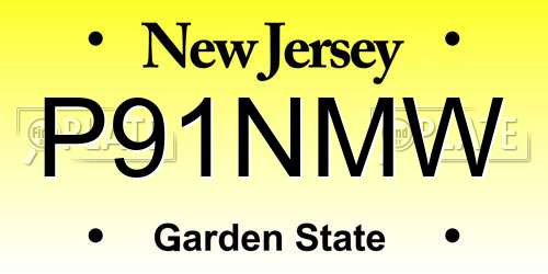 P91NMW New Jersey License Plate