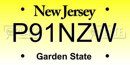 P91NZW New Jersey License Plate