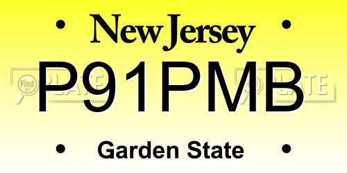 P91PMB New Jersey License Plate