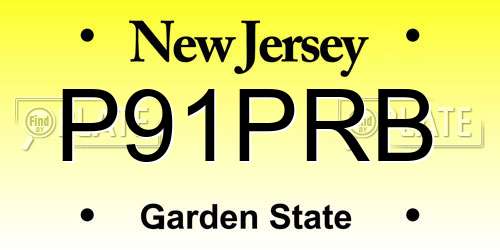 P91PRB New Jersey License Plate