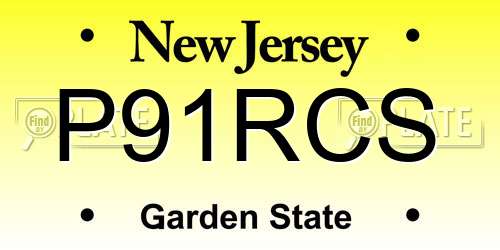 P91RCS New Jersey License Plate