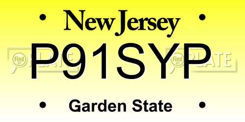 P91SYP New Jersey License Plate
