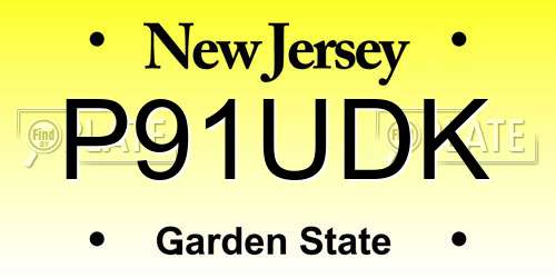 P91UDK New Jersey License Plate