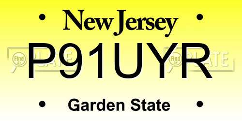 P91UYR New Jersey License Plate