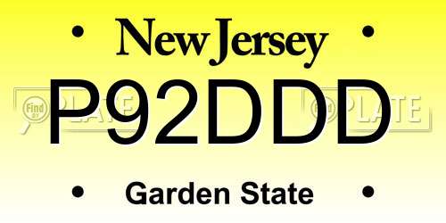 P92DDD New Jersey License Plate