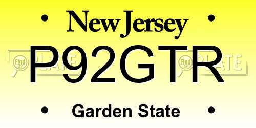 P92GTR New Jersey License Plate