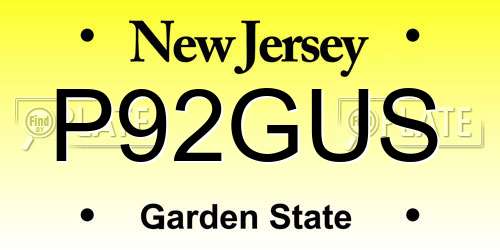 P92GUS New Jersey License Plate
