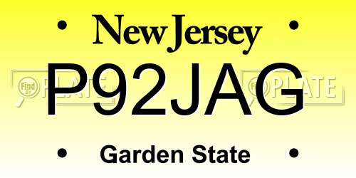 P92JAG New Jersey License Plate