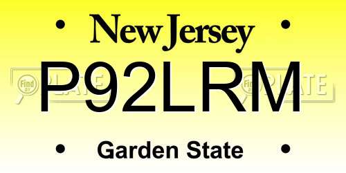 P92LRM New Jersey License Plate