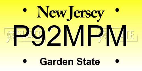 P92MPM New Jersey License Plate