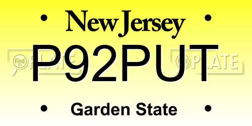 P92PUT New Jersey License Plate