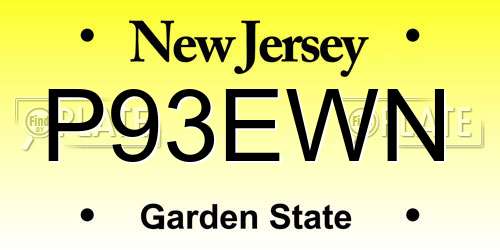 P93EWN New Jersey License Plate