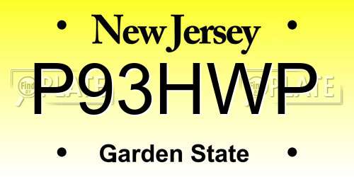 P93HWP New Jersey License Plate