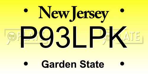 P93LPK New Jersey License Plate