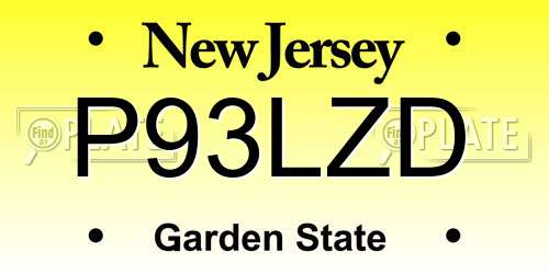 P93LZD New Jersey License Plate