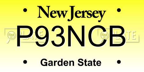 P93NCB New Jersey License Plate