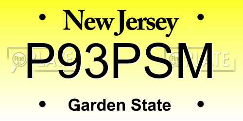 P93PSM New Jersey License Plate