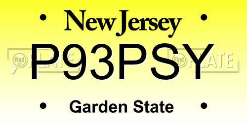 P93PSY New Jersey License Plate