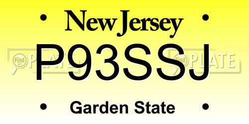 P93SSJ New Jersey License Plate