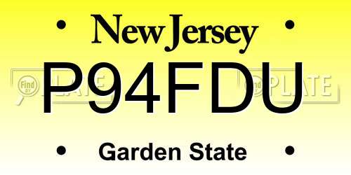 P94FDU New Jersey License Plate