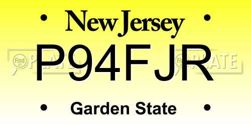 P94FJR New Jersey License Plate