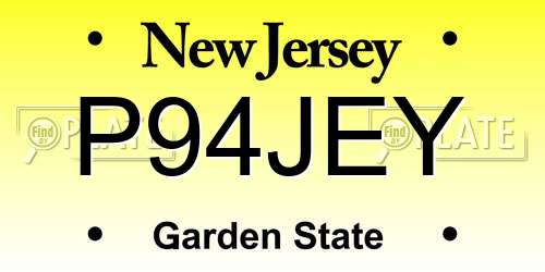 P94JEY New Jersey License Plate