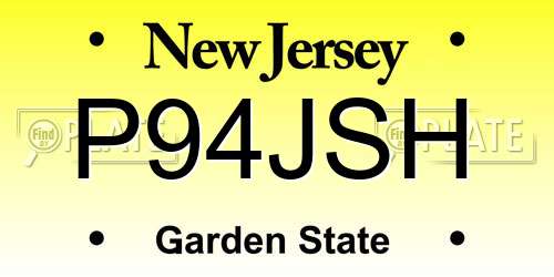 P94JSH New Jersey License Plate