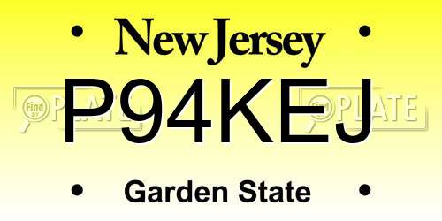 P94KEJ New Jersey License Plate