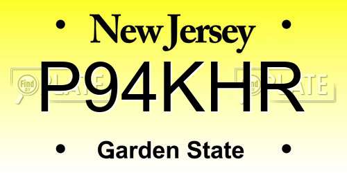 P94KHR New Jersey License Plate
