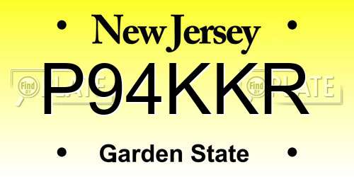 P94KKR New Jersey License Plate
