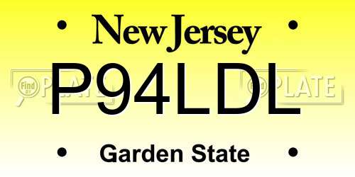 P94LDL New Jersey License Plate