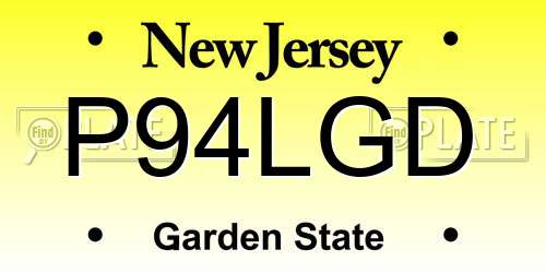 P94LGD New Jersey License Plate