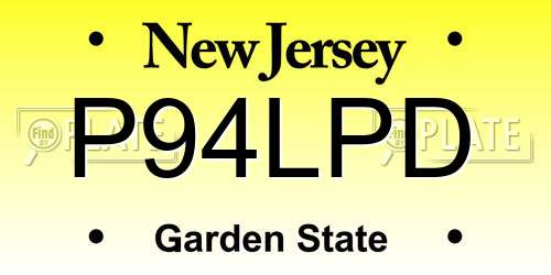 P94LPD New Jersey License Plate