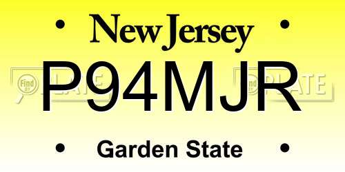 P94MJR New Jersey License Plate